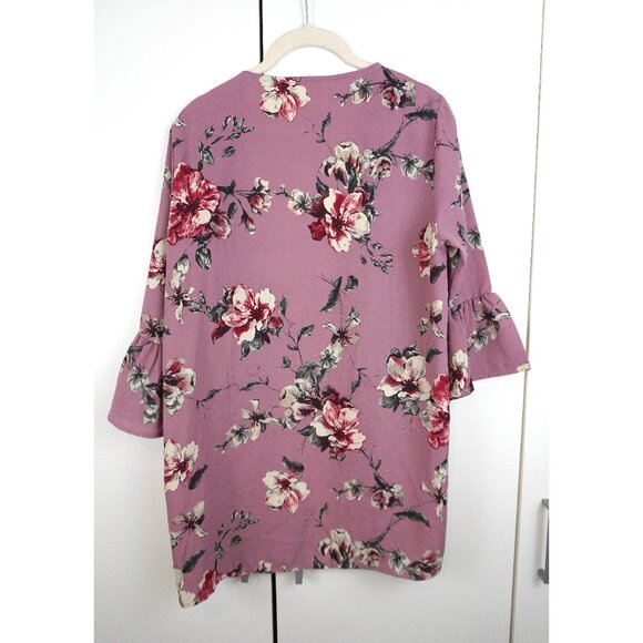 ModCloth (Jessy B) "Maximizing Mindfulness Kimono" in "Mauve Blooms" - Picture 7 of 7
